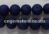 CAG6243 15 inches 10mm round plated druzy agate beads wholesale