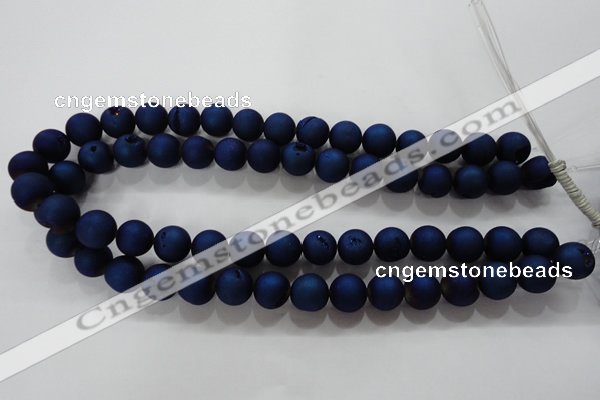 CAG6243 15 inches 10mm round plated druzy agate beads wholesale