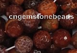 CAG625 15.5 inches 18mm faceted round natural fire agate beads