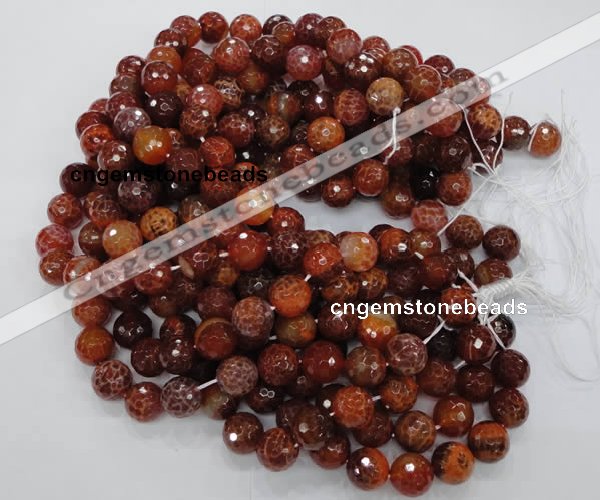 CAG625 15.5 inches 18mm faceted round natural fire agate beads