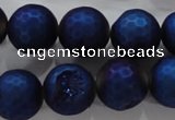 CAG6253 15 inches 10mm faceted round plated druzy agate beads