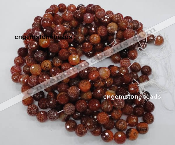 CAG626 15.5 inches 20mm faceted round natural fire agate beads