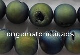 CAG6267 15 inches 18mm round plated druzy agate beads wholesale