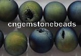 CAG6268 15 inches 20mm round plated druzy agate beads wholesale