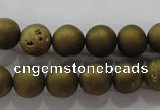 CAG6272 15 inches 8mm round plated druzy agate beads wholesale