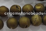 CAG6275 15 inches 14mm round plated druzy agate beads wholesale