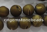 CAG6276 15 inches 16mm round plated druzy agate beads wholesale