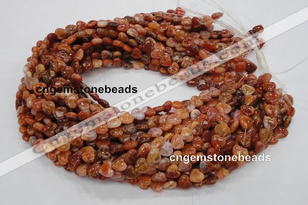 CAG628 15.5 inches 10*10mm heart natural fire agate beads wholesale