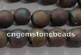 CAG6292 15 inches 8mm round plated druzy agate beads wholesale