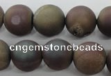 CAG6294 15 inches 12mm round plated druzy agate beads wholesale