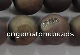 CAG6298 15 inches 20mm round plated druzy agate beads wholesale