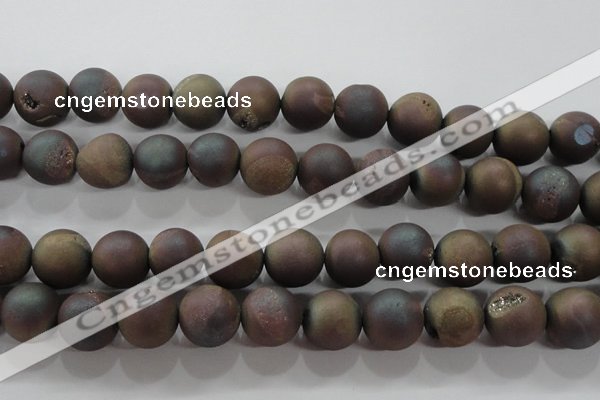 CAG6298 15 inches 20mm round plated druzy agate beads wholesale