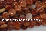 CAG630 15.5 inches 10mm coin natural fire agate beads wholesale
