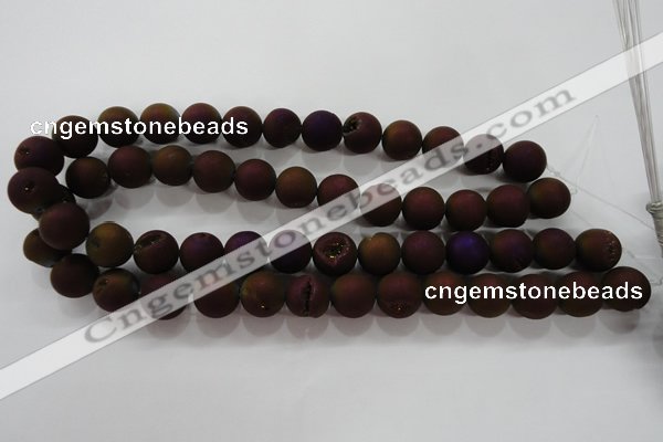 CAG6302 15 inches 8mm round plated druzy agate beads wholesale