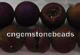 CAG6305 15 inches 14mm round plated druzy agate beads wholesale