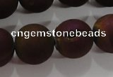 CAG6306 15 inches 16mm round plated druzy agate beads wholesale