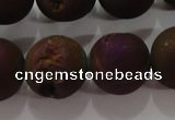 CAG6307 15 inches 18mm round plated druzy agate beads wholesale