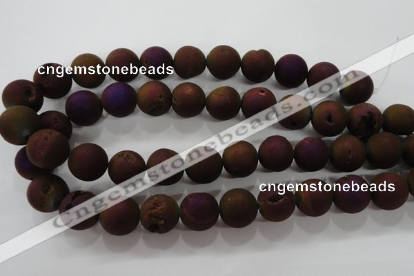 CAG6307 15 inches 18mm round plated druzy agate beads wholesale