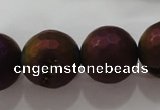 CAG6318 15 inches 20mm faceted round plated druzy agate beads