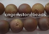 CAG6324 15 inches 12mm round plated druzy agate beads wholesale