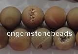 CAG6327 15 inches 18mm round plated druzy agate beads wholesale