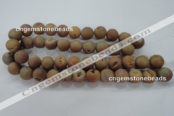 CAG6327 15 inches 18mm round plated druzy agate beads wholesale