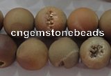 CAG6328 15 inches 20mm round plated druzy agate beads wholesale