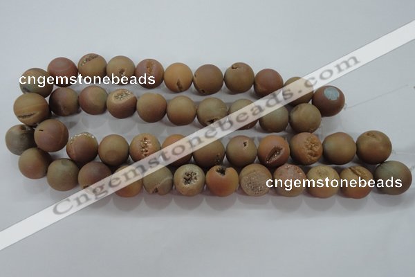 CAG6328 15 inches 20mm round plated druzy agate beads wholesale