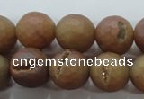 CAG6332 15 inches 8mm faceted round plated druzy agate beads