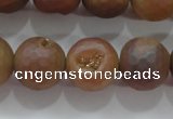 CAG6336 15 inches 16mm faceted round plated druzy agate beads