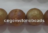 CAG6338 15 inches 20mm faceted round plated druzy agate beads