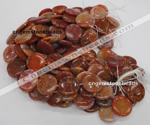 CAG634 15.5 inches 40mm coin natural fire agate beads wholesale