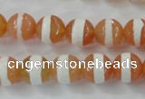 CAG6350 15 inches 8mm faceted round tibetan agate gemstone beads