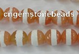 CAG6351 15 inches 10mm faceted round tibetan agate gemstone beads