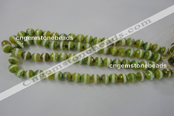 CAG6359 15 inches 10mm faceted round tibetan agate gemstone beads