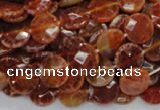 CAG636 15.5 inches 10mm faceted coin natural fire agate beads