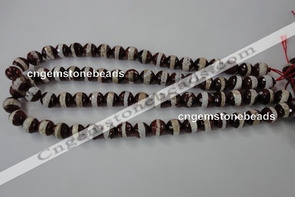 CAG6362 15 inches 8mm faceted round tibetan agate gemstone beads