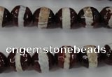 CAG6364 15 inches 12mm faceted round tibetan agate gemstone beads