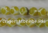 CAG6370 15 inches 8mm faceted round tibetan agate gemstone beads