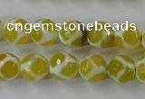 CAG6371 15 inches 10mm faceted round tibetan agate gemstone beads