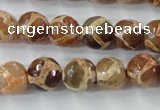 CAG6379 15 inches 10mm faceted round tibetan agate gemstone beads