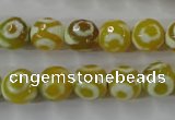 CAG6388 15 inches 10mm faceted round tibetan agate gemstone beads