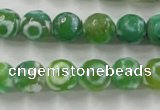 CAG6392 15 inches 10mm faceted round tibetan agate gemstone beads