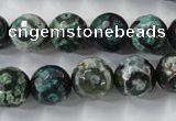 CAG6395 15 inches 8mm faceted round tibetan agate gemstone beads