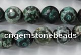 CAG6396 15 inches 10mm faceted round tibetan agate gemstone beads