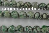 CAG6410 15 inches 10mm faceted round tibetan agate gemstone beads