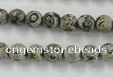 CAG6415 15 inches 10mm faceted round tibetan agate gemstone beads