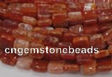 CAG643 15.5 inches 8mm square natural fire agate beads wholesale