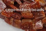 CAG644 15.5 inches 15mm square natural fire agate beads wholesale