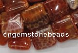 CAG645 15.5 inches 20mm square natural fire agate beads wholesale